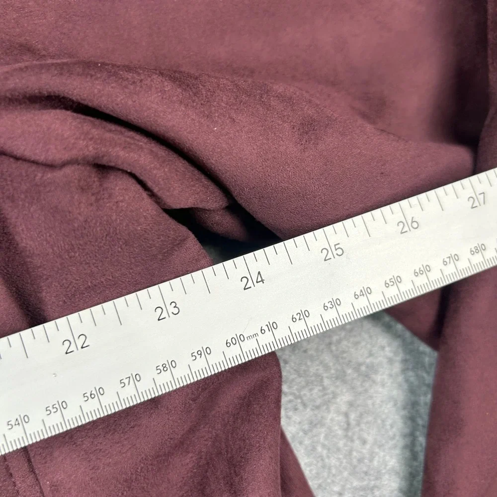 Robert Graham Jacket Mens XXL Burgundy Faux Suede Snap Front Pocket